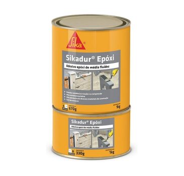 Sika – Adesivo estrutural – Sikadur Epóxi Cinza – Colagem de concreto – Diversas superfícies – Fácil aplicação – Pote de 1Kg