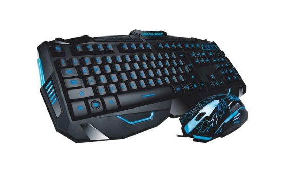 Teclado E Mouse Gamer C/ Fio Detalhes Azuis Multilaser-tc195