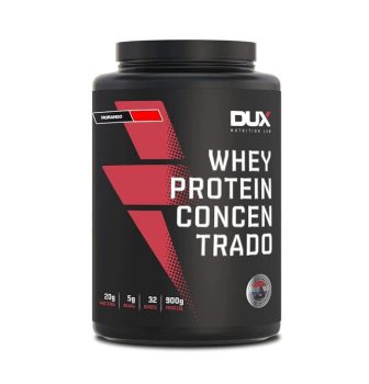 Whey Protein Concentrado Pote (900G) – Sabor Morango, Dux Nutrition
