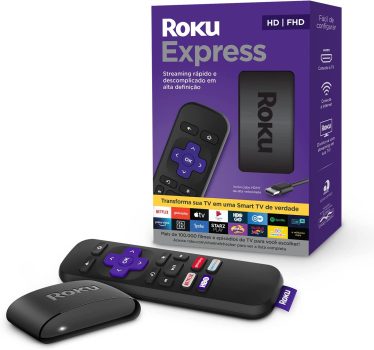 Roku Express – Streaming player Full HD, Transforma sua TV em Smart TV, Com controle remoto e cabo HDMI incluídos