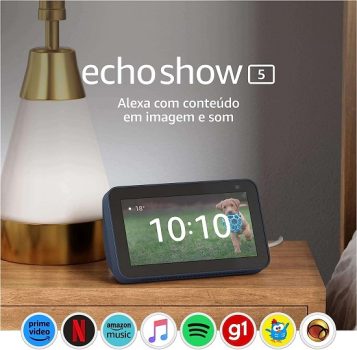Echo Show 5 (2ª Geração): Tela Inteligente de 5″ com Alexa e câmera de 2 MP – Cor Azul