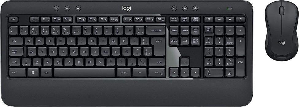 Combo Teclado e Mouse sem fio Logitech MK540 com Teclado com Apoio para as Mãos