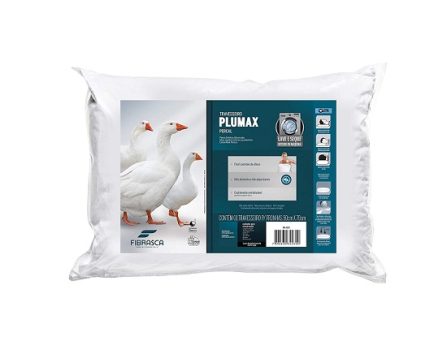 Travesseiro Toque de Pluma – Plumax Percal – Integralmente lavável em máquina – P/ fronhas 50×70 cm – Fibrasca, Branco