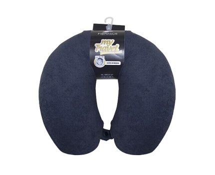 Fibrasca My Travel Travesseiro de Viagem, Preto, Formato “U” Anatomico Cervical, Altura 9 cm