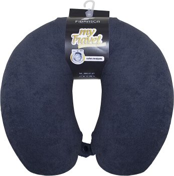 Fibrasca My Travel Travesseiro de Viagem, Preto, Formato “U” Anatomico Cervical, Altura 9 cm