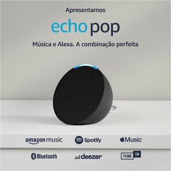 Apresentamos o Echo Pop | Smart speaker compacto com som envolvente e Alexa | Cor Preta
