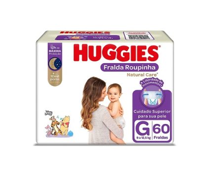 Fralda Huggies NATURAL CARE ROUPINHA G 60 unidades