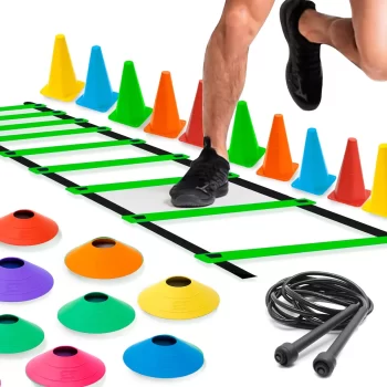 Kit Chapéu Chines + Cones Furados E Escada De Agilidade