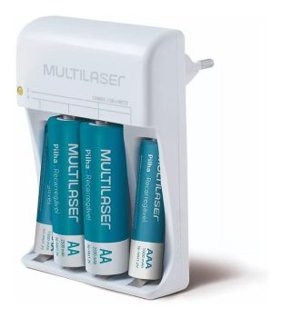 Carregador De Pilhas Aaa E Aa Multilaser C/4 Pilhas