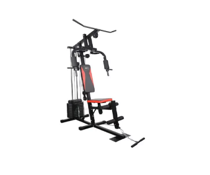 WCT Fitness 10010006 Estacao de musculacao academia ginastica aparelho de musculacao e força – Preto – Preto e vermelho – 150 kg