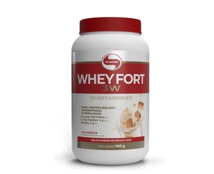 Vitafor – Whey Fort 3W – 900g – Paçoca