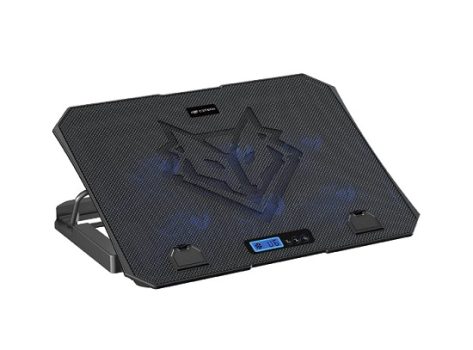 C3TECH – Base para Notebook Gamer NBC-70BK ate 15,6″ Preto – Com 5 opções de inclinação 6 ventiladores Painel digital para controle iluminação em LED