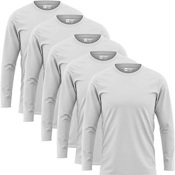 Kit 5 Camisetas Manga Longa Masculinas Slim Algodão 30.1 Zaroc