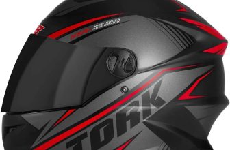 Capacete Moto R8 Pro Tork Fechado 58 Preto/Vermelho Viseira Fumê