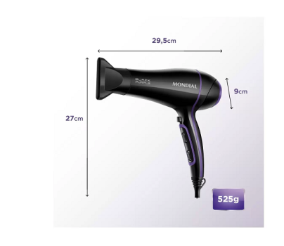 Secador de Cabelo Mondial Black Purple SCN-01
