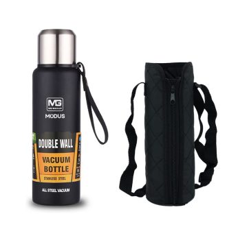 Garrafa Térmica De Aço Inoxidável 316 Portátil Caneca Copo Com Corda E Bolsa 1000ML/1500ML (1000ML Azul)