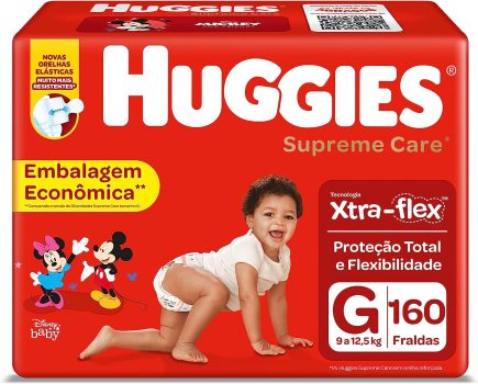 HUGGIES Fralda Supreme Care G – 160 fraldas, Cor: Vermelho