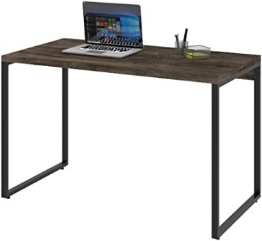 Mesa para Escritório Office Estilo Industrial 1,20m, Compace, Kuadra, Carvalho Dark/Est.Preta