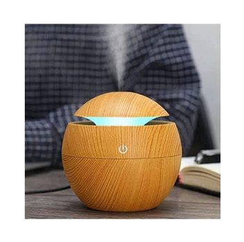 Umidificador Ultrassônico Usb Tipo Madeira Difusor aromas  Eletrico Led 7 Cores