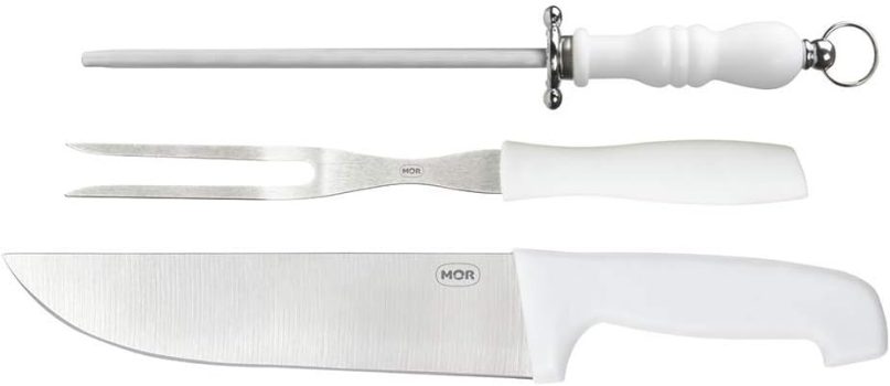 Kit Do Assador Faca, Garfo E Chaira Mor