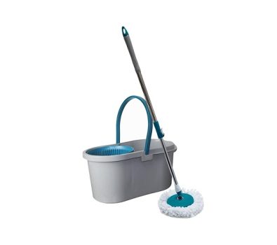 Esfregão Mop Giratório Microfibra Balde 12 Litros Cesto Útil