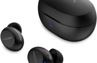 PHILIPS Fone de ouvido sem fio TWS bluetooth com microfone e energia para 18 horas totais na cor preto, padrão, TAT1235BK/97
