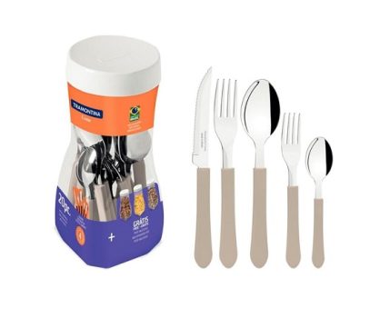 Faqueiro Tramontina 20 Peças em Aço e Polipropileno Leme