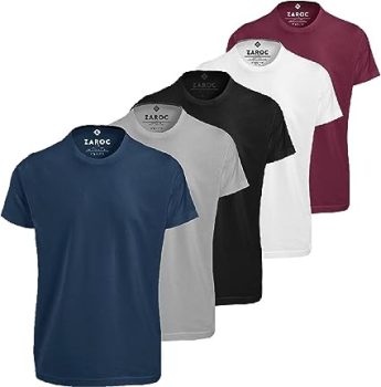 Kit 5 Camisetas Masculinas Slim Gola Algodão Premium Coloridas by ZAROC