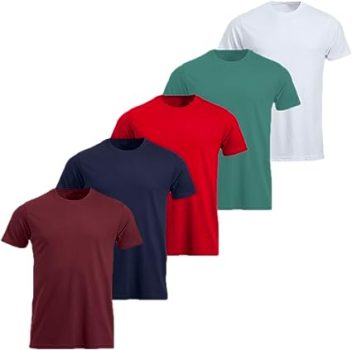 Kit 5 Camisetas Masculinas Básicas Algodão SORTIDAS