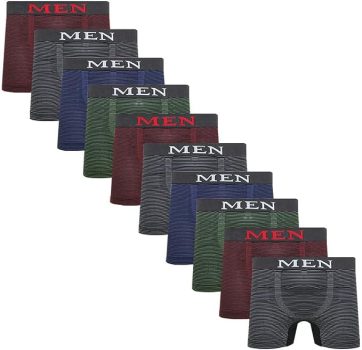 Kit 10 Cuecas Boxer Microfibra Men Sem costura