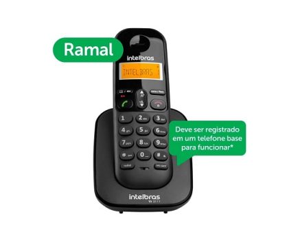 Ramal de Telefone sem Fio TS3111 Preto Intelbras