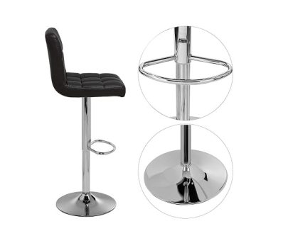 Kit 02 Banquetas Cozinha Americana Gomos Giratória Alta Preta DU80