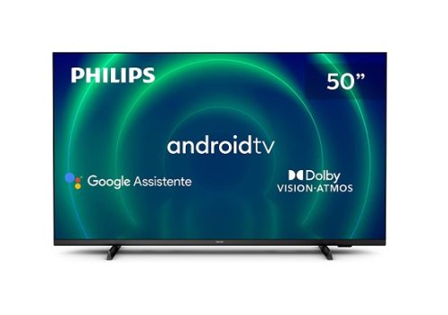 PHILIPS Android TV 50″ 4K 50PUG7406/78, Google Assistant Built-in, Comando de Voz, Dolby Vision/Atmos, VRR/ALLM, Bluetooth 5.0