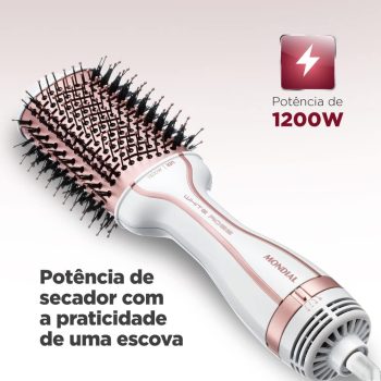 Escova Secadora, Mondial, Branco/Rose Gold, 1300W, Bivolt – ES-50