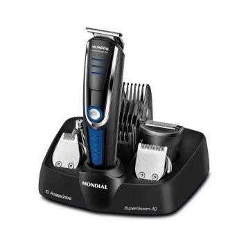 Aparador de Pelos Super Groom 10, Mondial, Preto/Azul, 6W, Bivolt – BG-03
