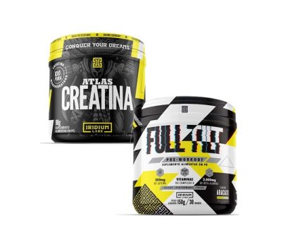 Full Tilt Pré-treino – 150g + Atlas Creatina – 90g – Iridium Labs Sabor: Abacaxi