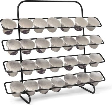 Organizador de cápsulas de café Compatível com Nespresso: suporte preto para até 28 cápsulas