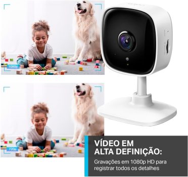 Câmera de segurança inteligente Wi-Fi, Full HD 1080p, Tapo C100, TP-Link, compatível com Alexa
