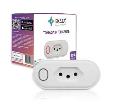 EKAZA TOMADA INTELIGENTE 10A, WI-FI, COMPATIVEL COM GOOGLE ASSISTENTE E ALEXA – T206