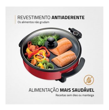 Panela Elétrica Redonda, Mondial, Vermelho, 1200W, 110V – PE-28