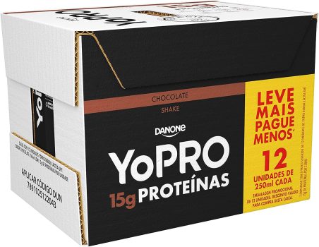 YoPRO, Pack Yopro Bebida Láctea Uht Chocolate 15G de Proteínas 250 Ml -12 Unidades