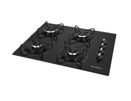 Cooktop a Gás Mondial, 4 Bocas, Bivolt, Preto/Inox – CTG-01
