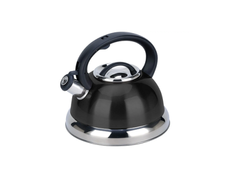 Chaleira Brinox Inox com Apito Preto 2,7L Roma