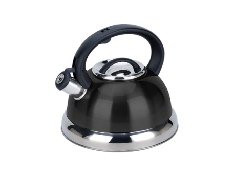 Chaleira Brinox Inox com Apito Preto 2,7L Roma