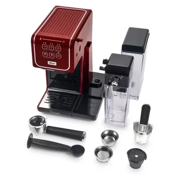 Cafeteira Expresso Oster PrimaLatte Xpert 1170W, 127V, Preto e Vermelho