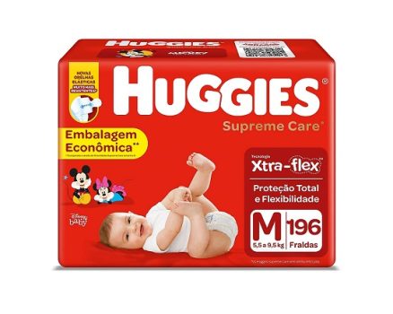 HUGGIES Fralda Supreme Care M – 196 fraldas, Cor: Vermelho
