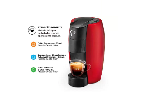 Cafeteira Espresso Tres Lov Vermelha