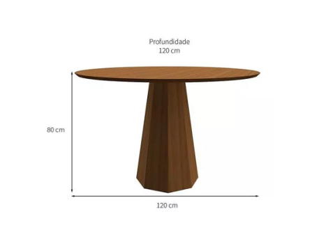 Mesa De Jantar Redonda Isis Imbuia 120 Cm