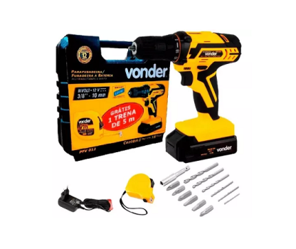 Parafusadeira Furadeira Bateria 12v Bivolt Pfv 012 Vonder