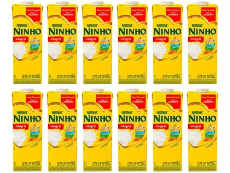 Kit Leite Integral UHT Ninho 1L 12 Unidades
